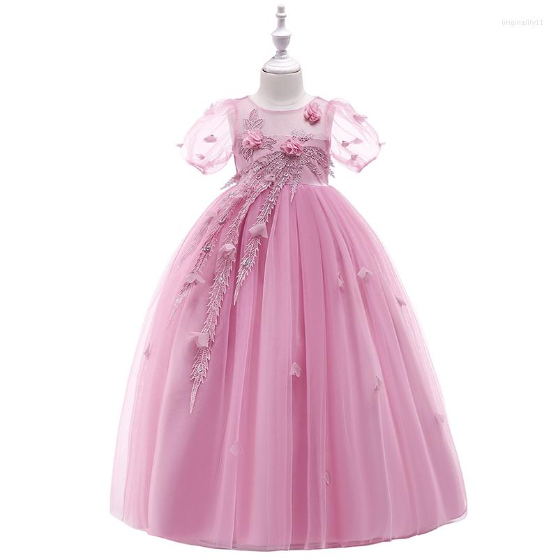 

Girl Dresses Elegant Formal For 120-170cm Girls Piano Princess Wedding Flower Dress Birthday Gifts Crianca Vestidos, Green