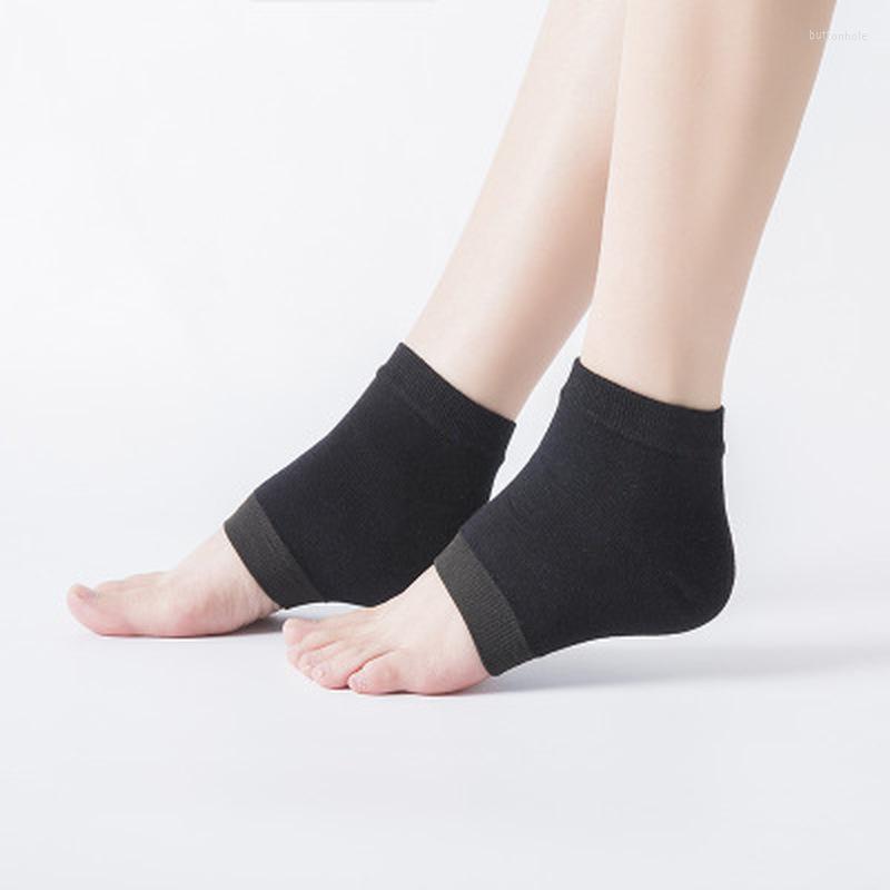

Women Socks 1Pair 4Colors Gel Heel Moisturing Spa Feet Care Cracked Foot Dry Hard Skin Protector Wholesale Or Retail, Black