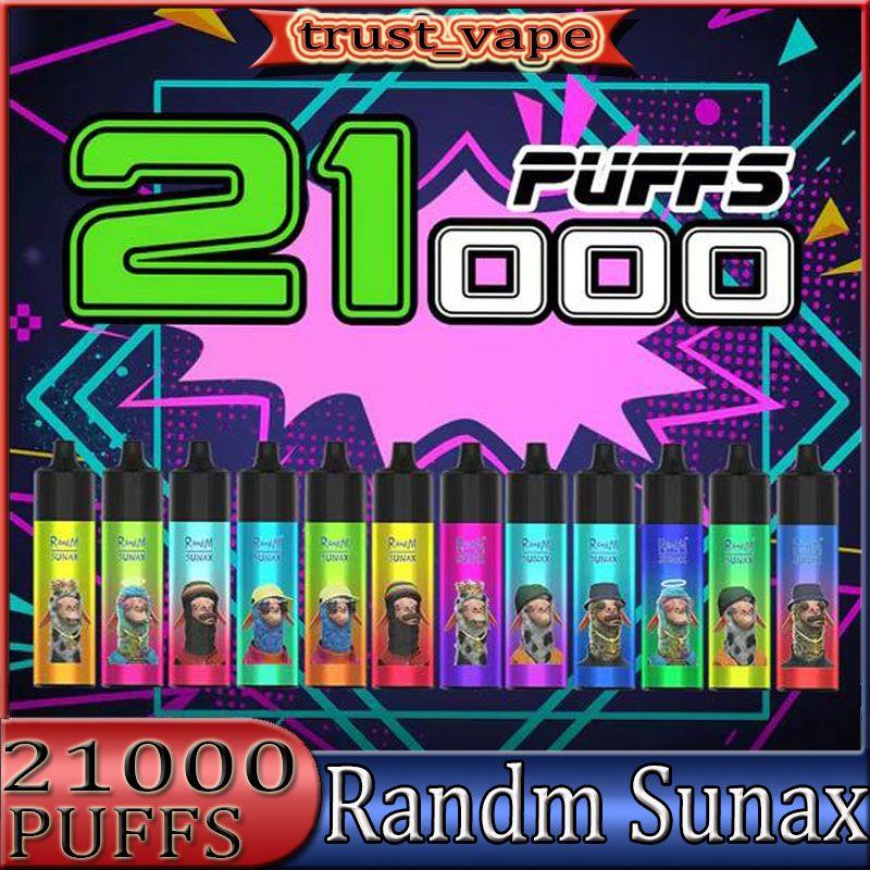 

2022 hottest RandM Sunax 21000 puff disposable e cigarette mesh coil rechargeable battery 850mah portable vape pen 3 vaping cartridges starter kit