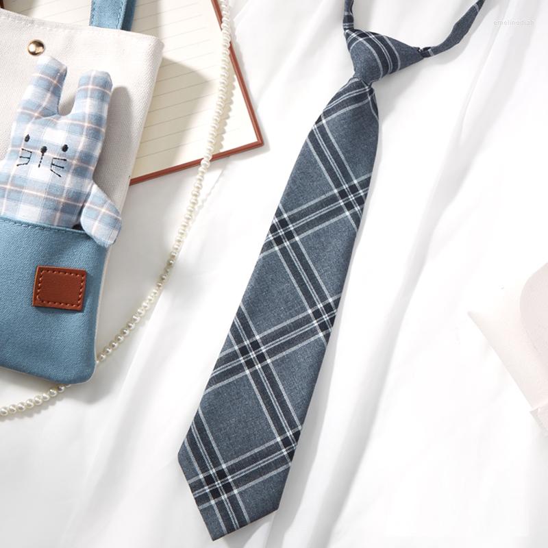 

Bow Ties High Quality 7CM Zipper Tie For Women Men Japanese Style Girl Student JK Uniform Necktie With Gift Box