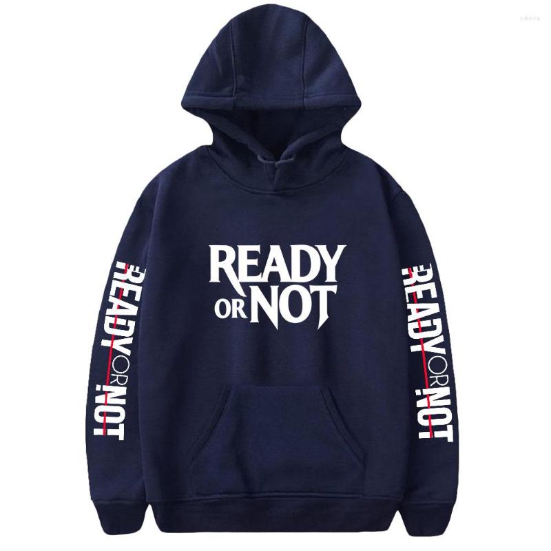 

Men's Hoodies Ready Or Not Long Sleeve Hoodie Casual Sweatshirt Unique Personalization 3D Hooded Unisex Streetwear Fashion Clothes, Black2