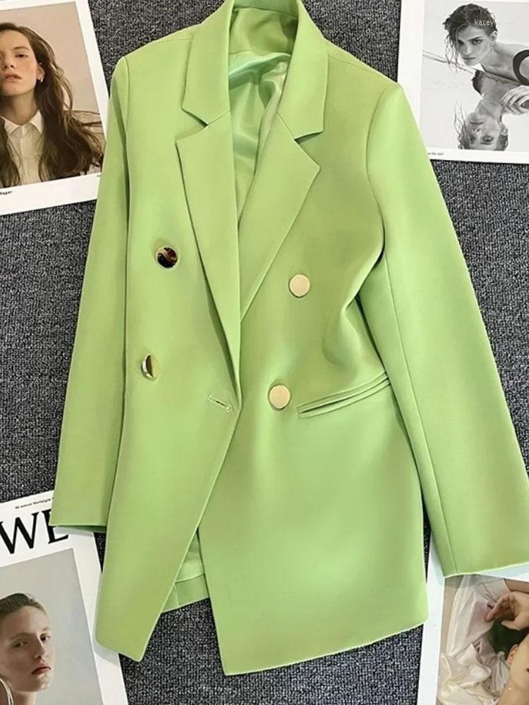 

Women' Suits Light Green Suit Women' 2022 Autumn Korean Fashion Loose Long Sleeves Casual Jacket Lady Office Blazer Female Tops, Beige