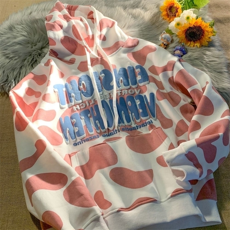 

Womens Hoodies Sweatshirts Korean Cow Print Graphic Hoodies Sweatshirts Streetwear Teens Clothes Harajuku Couples Women Autumn Tops Hip Hop Fashion 221010, 13