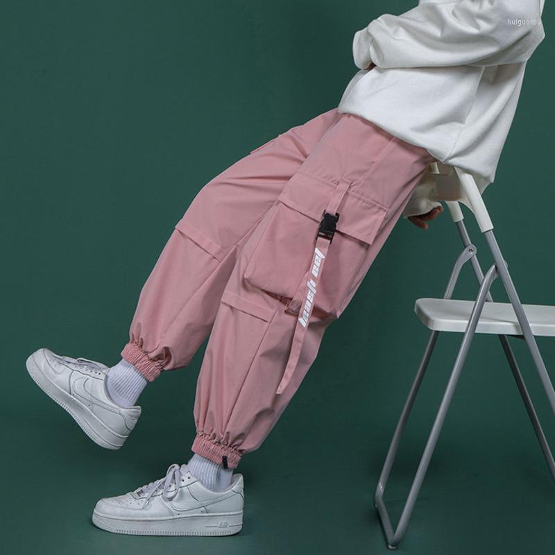 

Men' Pants Men' Side Pockets Cargo Harem 2022 Ribbons Pink Hip Hop Casual Male Joggers Trousers Fashion Streetwear 5XL, Black