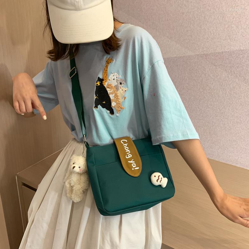 

Evening Bags Kawaii Animal Small Square Women's Messenger Bag Fashion Style Canvas One-shoulder Diagonal Solid Color, White
