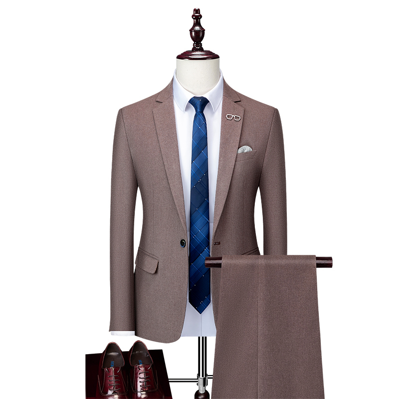 

Men's Suits Blazers Jackets Pant Highend Brand Luxury Plaid Business Men's Formal Slim Fit Suit Groom Wedding Dress Tuxedo 2 Pieces Sets 6XLM 221008, Khaki