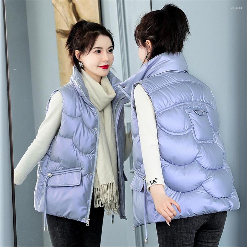 

Women's Vests 2022 Stand Collar Sleeveless Short Coat Female Down Cotton Padded Waistcoat Coats Spring Autumn Women's Vest Jacket, Pink