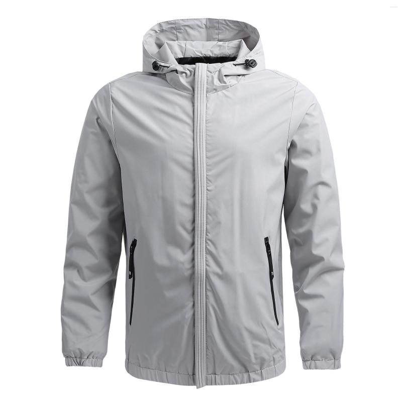 

Men's Jackets Men Fashion Pure Color Plus Size Hooded Jacket Spring And Autumn Korean Men's Outer Wear Regular Long-sleeved Lapel, Black
