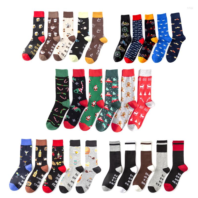 

Men's Socks Men Graphic Cotton Big Size Novelty Happy Funny Tube Mens High Quality Breathable Casual EU41-46, 20009-c