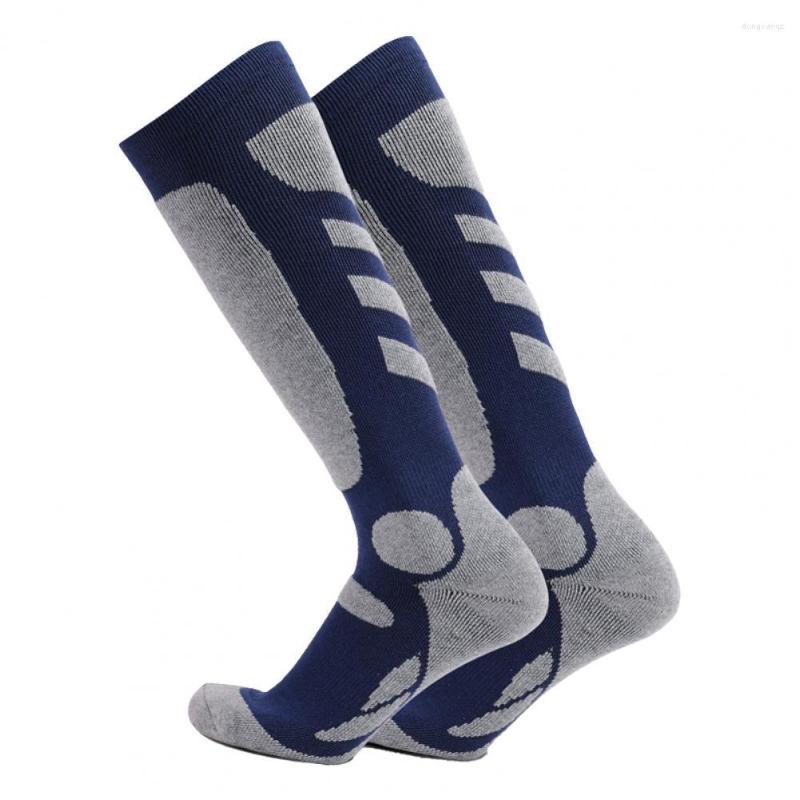 

Sports Socks 1 Pair Thermal Breathable Skiing Cotton Anti-slip Stretchy Hiking For Winter, Red
