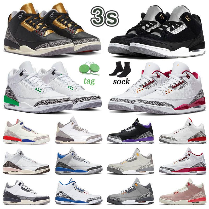 

Jumpman 3 Reflective 3M Basketball Shoes New Black Gold 3s Lucky Green Pine Cardinal Fire Red 2022 Cool Grey Tinker Dark Iris Purple Denim Trueb Be Designer Sneakers, X40 40-47 pure white