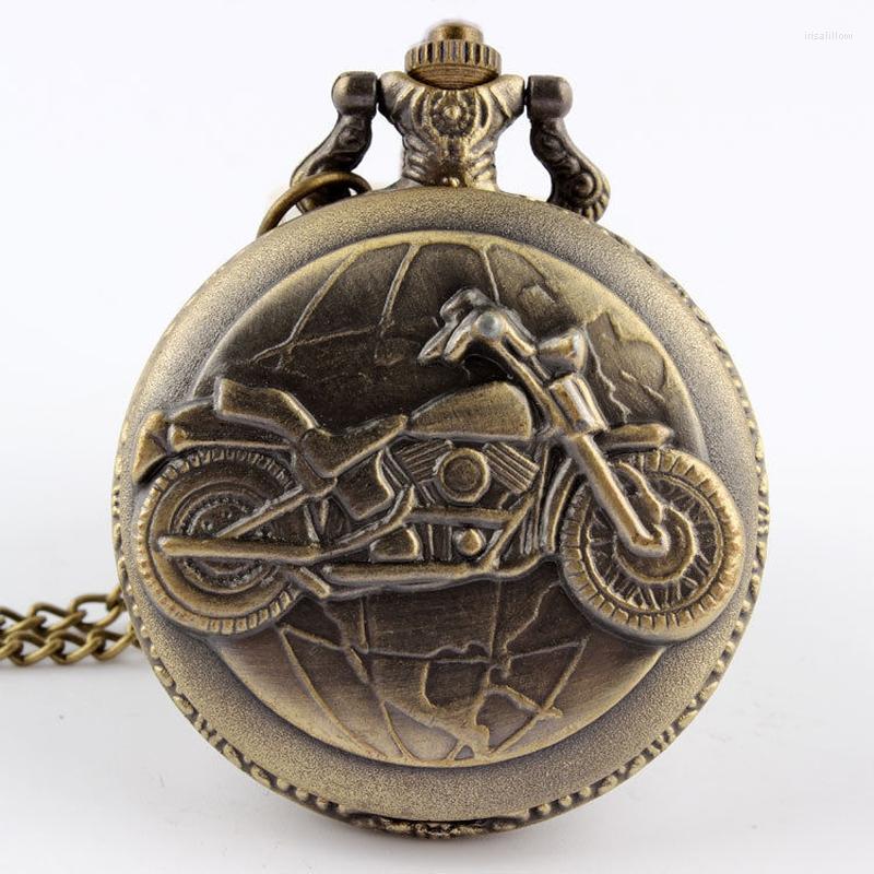 

Pocket Watches 2022 Arrival Antique Bronze Motorcycle Motorbike MOTO Shape Watch Necklace Pendant Men's Gifts Relogio De Bolso