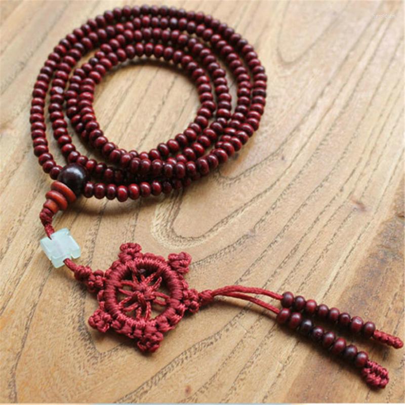 

Interior Decorations Car Pendant Natural Red Sandalwood 6MM Beads Multilayer Buddha Bracelet Men/ Women Handwork Gift