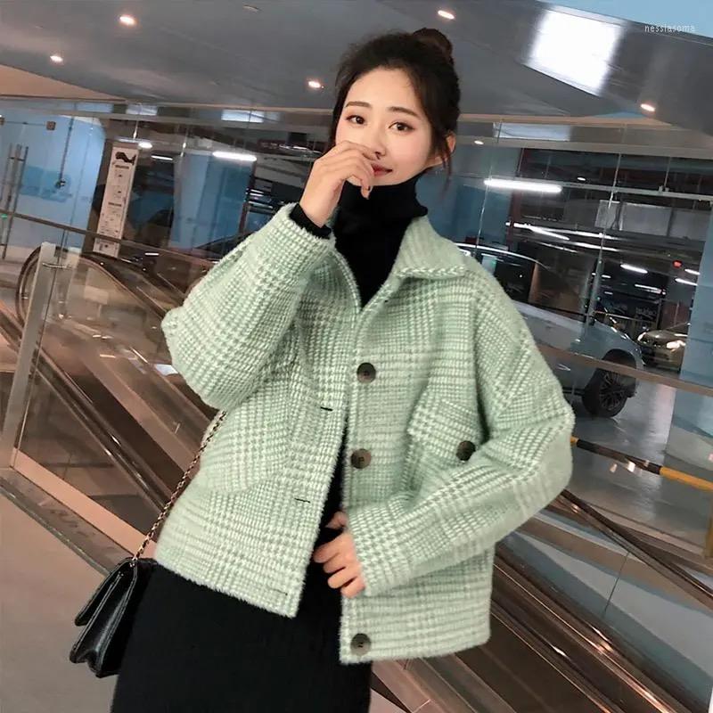 

Women's Jackets Imitation Velvet Autumn Short Jacket Women Befree Veste Manteau Femme Hiver Temperamental Elegant Solid Coat, Beige
