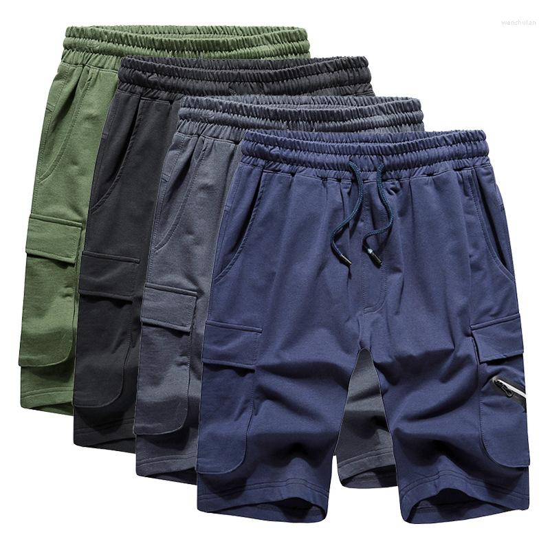 

Running Shorts Summer Men's Sport Tooling Leisure More Than Five Points Tether Pocket Polyester Big Yards, Black