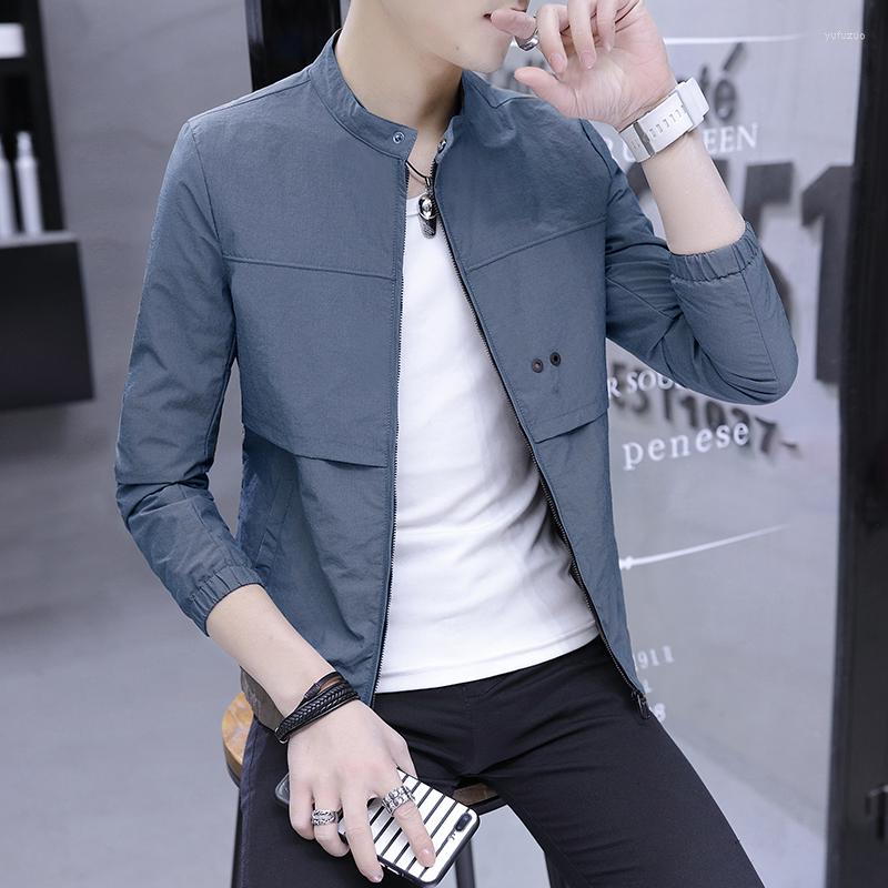 

Men' Jackets Brand 2022 Men' Jacket Spring Fall Youth Stand Collar Fashion Casual Handsome, Beige