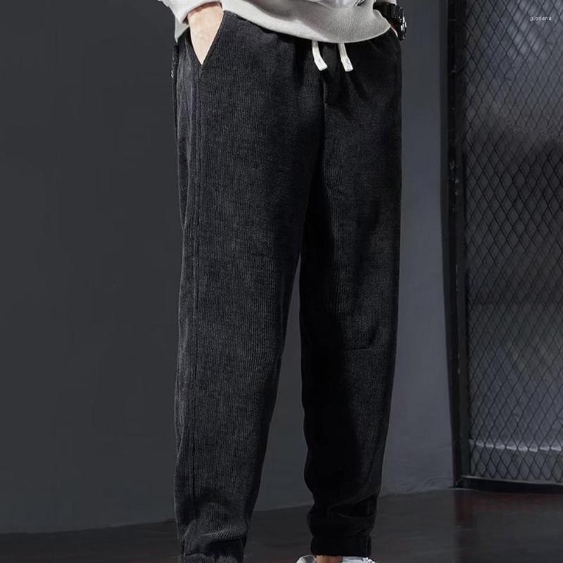 

Men's Pants Elastic Waist Bottoms Pure Color Mid-rise Harem For Daily Wear, Black