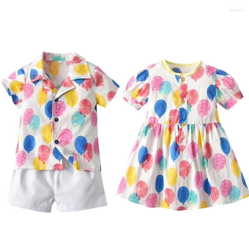 

Clothing Sets Summer Kids Baby Boys Girls Clothes Brother And Sister Matching Outfits Shirt Shorts Suit Dresses Kid, Bm0350-green