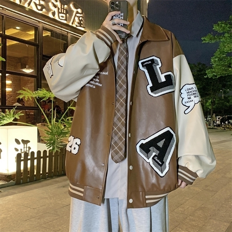 

Men's Jackets Hip Hop Men Varsity Mens Letters Embroidery Patchwork Harajuku Air Pilot Overcoat Baseball Coats Male 221008, Green