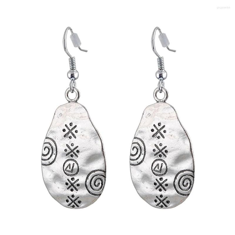

Dangle Earrings Vintage Charm Zinc Alloy Engraved Silver Plated Retro