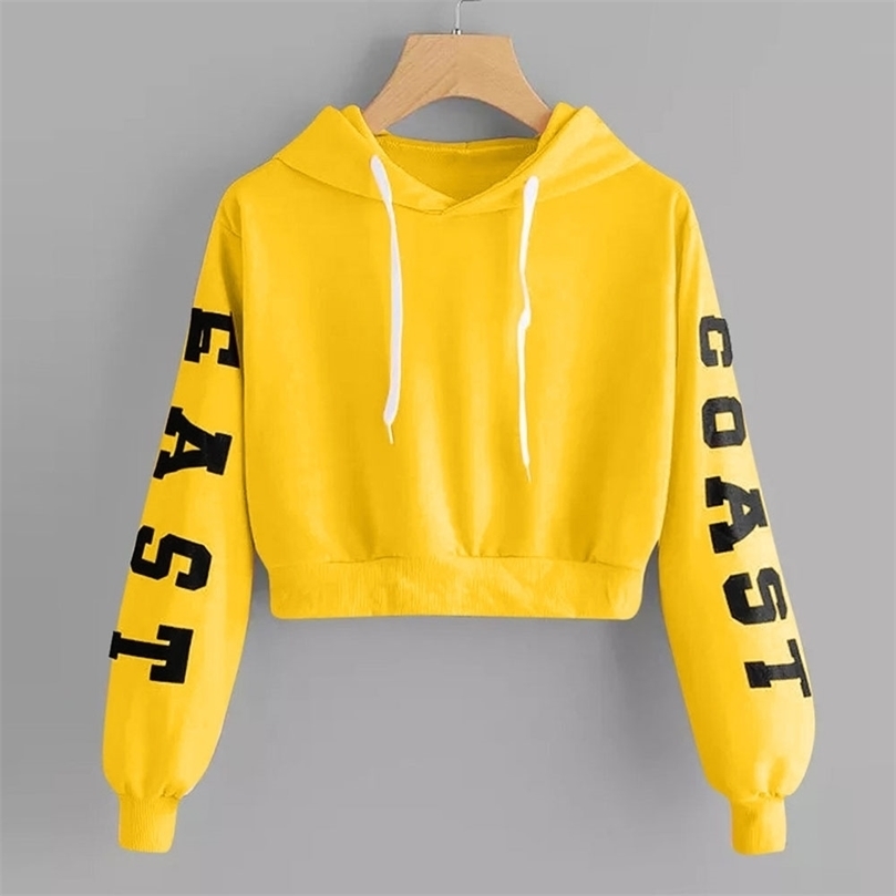 

Womens Hoodies Sweatshirts Fall Winter Cropped Hoodie for Women Solid Color Letter Print Sweatshirt Pullover Top Fashion Warm Womens Sweatshirt 221010, Yellow