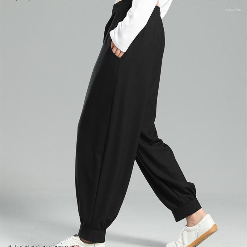 

Ethnic Clothing Pants Women Yoga Bloomers Tai Chi Loose Trousers Martial Arts Sports Cotton Linen Elastic Waist