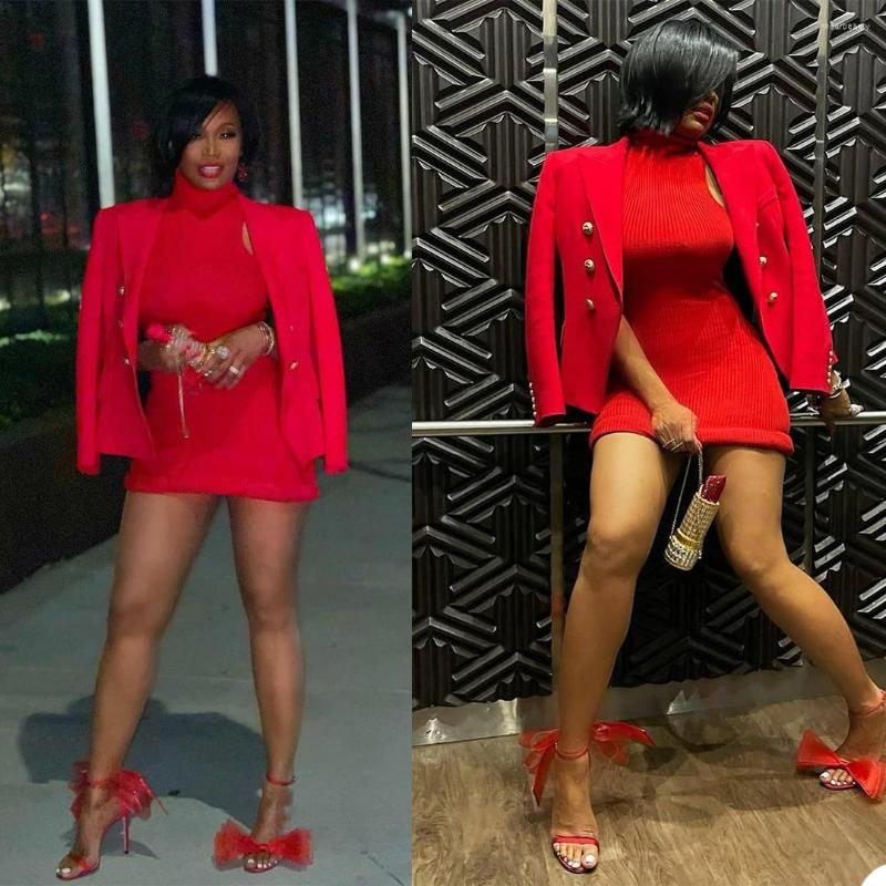 

Women's Suits Vintage Casual Red Blazer Women Fashion Double Breasted Office Ladies Jacket Coat Chic Streetwear Party Prom Wear, Black