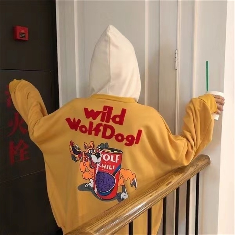 

Womens Hoodies Sweatshirts Hoodie and fleece womens loose Korean cartoon printed sweatshirt casual coat cartoon casual top ins 221010, 111