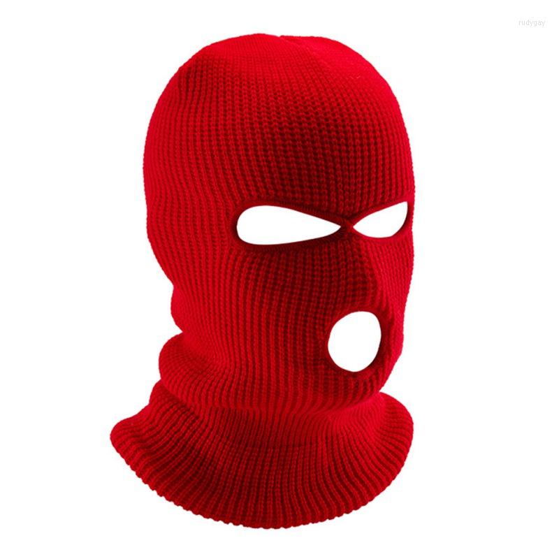 

Bandanas 3 Hole Mask Balaclava Knit Cycling Ski Hat Face Shield Beanie Cap Snow Winter Warm Wind-proof And Sand-proof Stopper Beanies