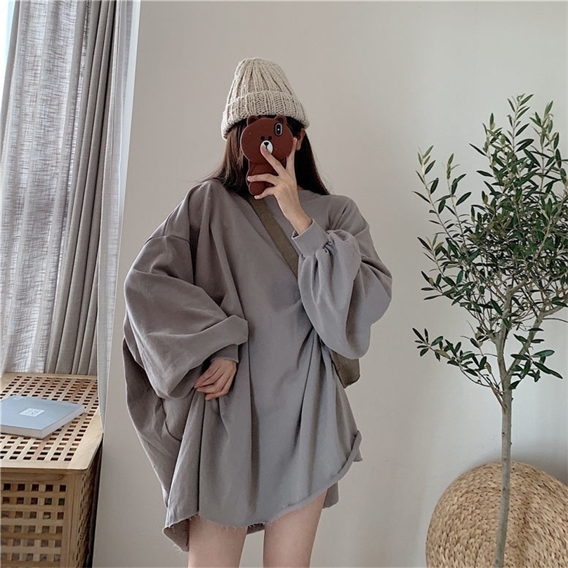 

Womens Hoodies Sweatshirts Sweatshirt girl street wear loose hiphop Harajuku female casual longsleeved female high street super large round neck 221010