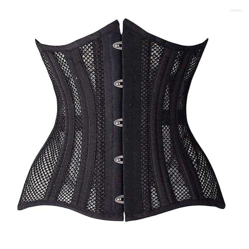 

Bustiers & Corsets Women's Waist Training Mesh Classic Black Underbust 24 Steel Boned Slim Body Shaper, White