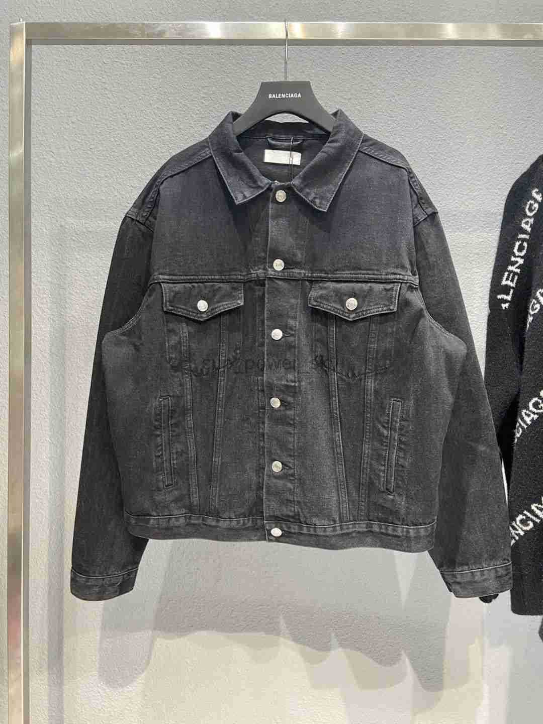 Men's Jackets Balencaigass Designer jacket with rhinestone hot diamond letters on the back versatile jeans for autumn winter womens jacket