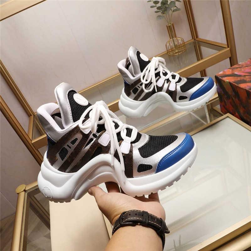 

Dress Shoes Chunky Trainers Leather Sneakers Luxury Designer Archlight Runway Lace Up White Trainer Box