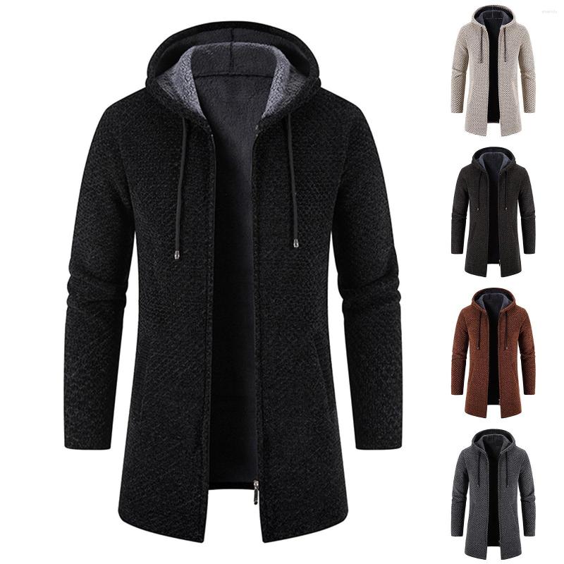 

Men's Sweaters Men Trench Coats Slim Fit Mens Warm Winter Coat Lightweight Autumn And Long Tan Futuristic, Black