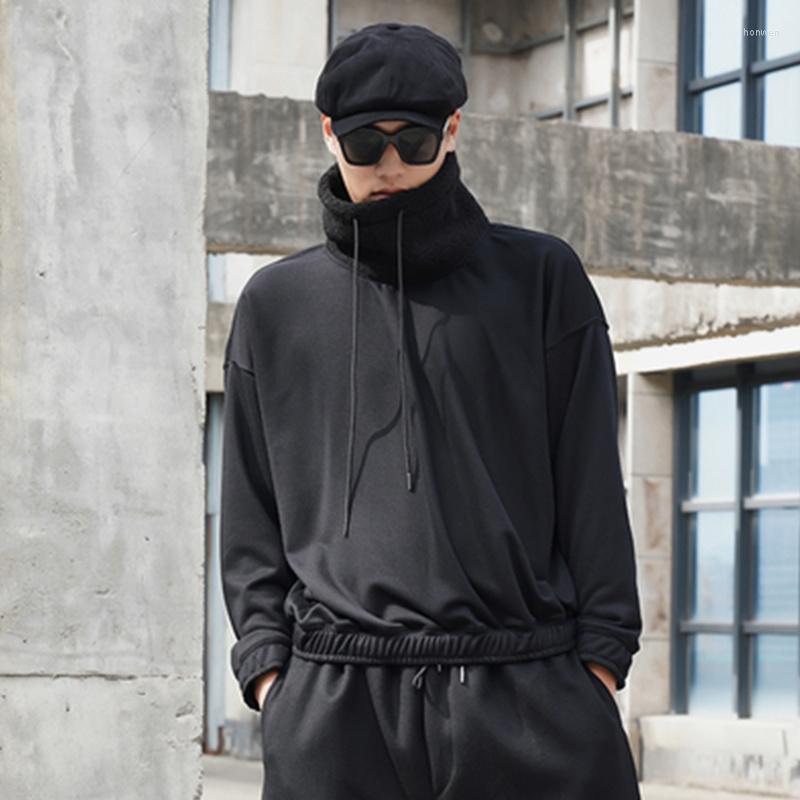

Men' Hoodies Men' Sweater Winter Black High Neck Simple Casual Cashmere Collage Loose Long Sleeve Jacket