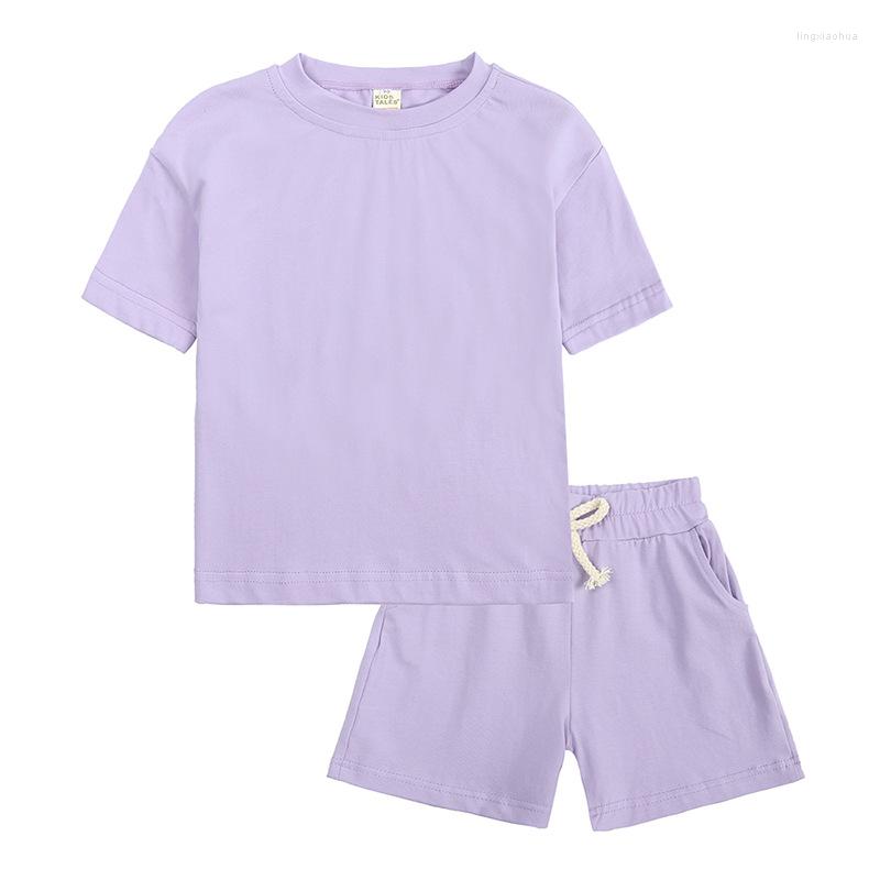 

Clothing Sets 2 Pcs Novelty Summer Baby Boy Sport Outfits Clothes Girls Solid Top T-Shirt Shorts Children Tracksuit For Kid, Xtz8395z