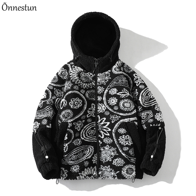 

Men's Down Parkas Una Reta S-XXL Winter Men's Coat Lamb Wool Parka Coat With Hooded Loose Men Clothing Grain Fleece Men's Jacket Geometry Coat 221008, Style 4
