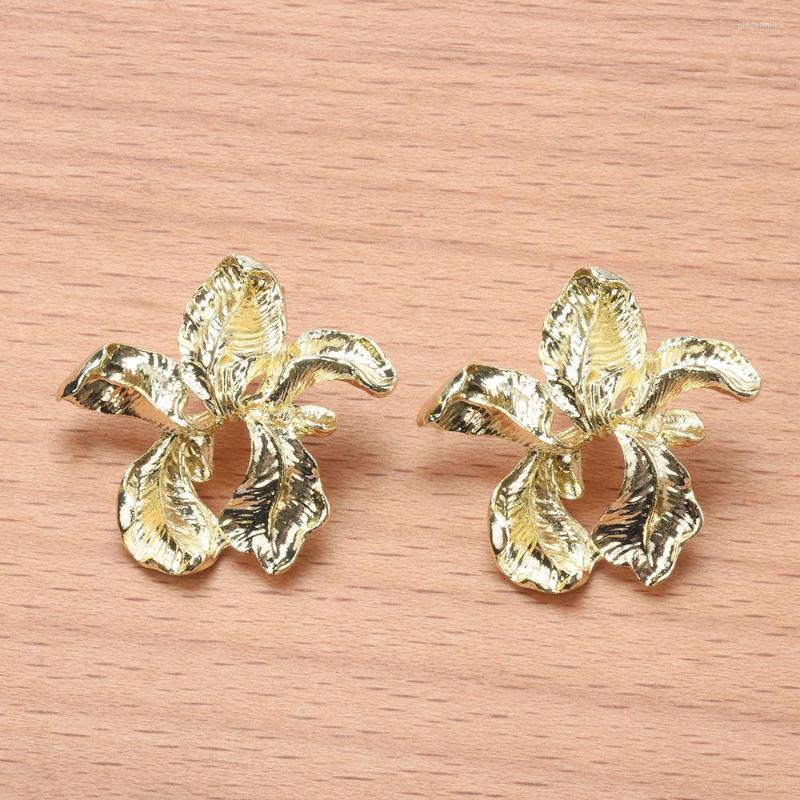 

Dangle Earrings 2022 Gold Irregular Flowers Shape Metal Jewelry Women Retro Punk Hip Hop Statement Femme Accessories