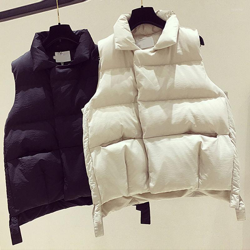 

Women' Vests Sleeveless Cardigan Women Black Vest Winter Coat Korean Style Waistcoat, Beige