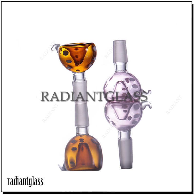 

Smoking Accessories 14MM Glass bowl US Color with multi dots For bong bowls 18mm Hi-Q Wholesale male hand-made bolwls