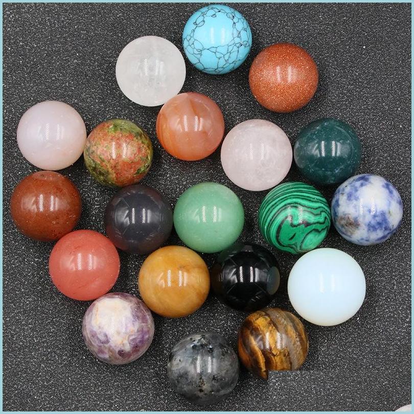 

Stone 20Mm Reiki Healing Chakra Natural Crystal Stone Ball Bead Palm Craft Quartz Mineral Crystals Tumbled Gemstones Hand Piece Home Dh1Nj