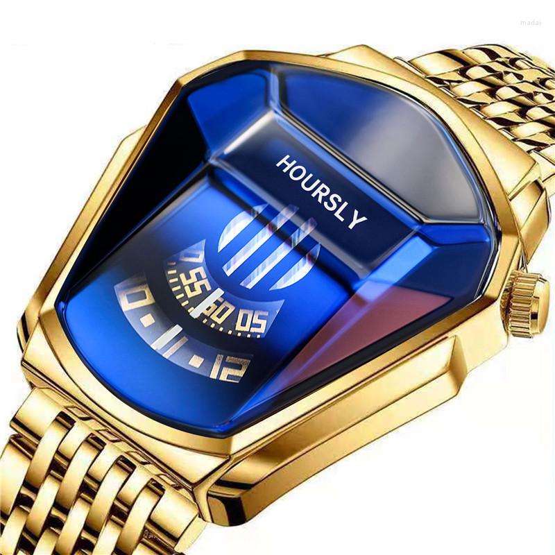 

Wristwatches Luxury Hoursly Brand Trend Cool Men's Wrist Watch Stainless Steel Technology Fashion Quartz For Men 2022 Relogio Masculino, Be