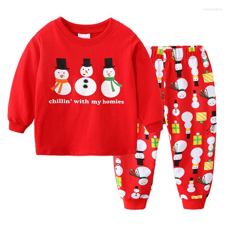 

Clothing Sets Christmas Children Autumn Winter Kids Home Clothes Set Boys Girls Pajamas Suit Baby Cotton Costume, 24