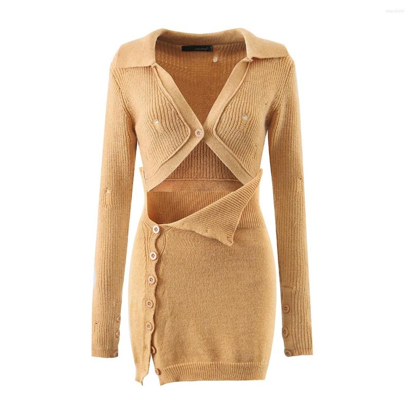 

Women' Knits Korean Cropped Sweater Women Long Sleeve Top Knitted Crop Cardigan Vintage Hole One Button Cardigans Hollow Out Black, White skirt