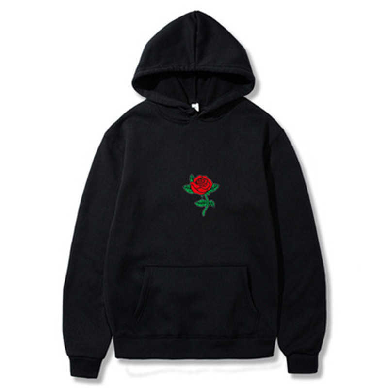 

Men' Hoodies Sweatshirts Harajuku Hoodie Sweatshirt Men Fashion Streetwear Rose flower Print Hoodies Tops Pullover mens hoody Hooded Sweatshirt clothes T221008, Purple