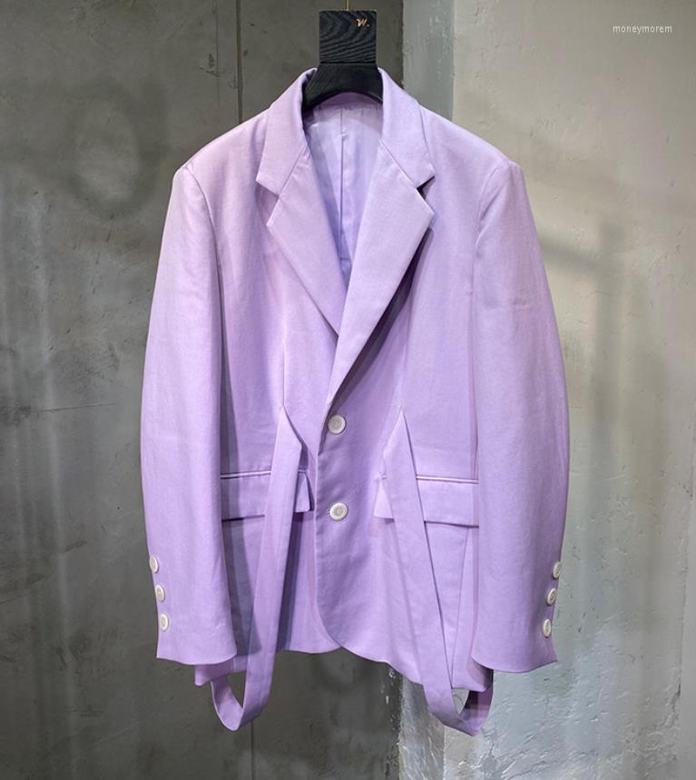 

Women' Suits Fashion Patchwork Decoration Design Blazer Female Chic Korean Version Irregular Outerwear With Pockets F1904, Purple