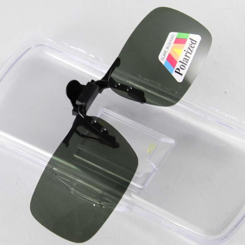 

Sunglasses 2 Color Clip On Sun Glasses Driving Eyeglasses Deep Green Grey And Yellow C04