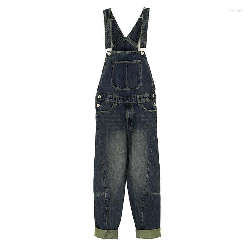 

Men' Jeans 2022 Spring Men Overalls Bib Fashion Multi Pocket Straight Retro Workwear Denim Jumpsuits Cargo Pants Trousers, 013
