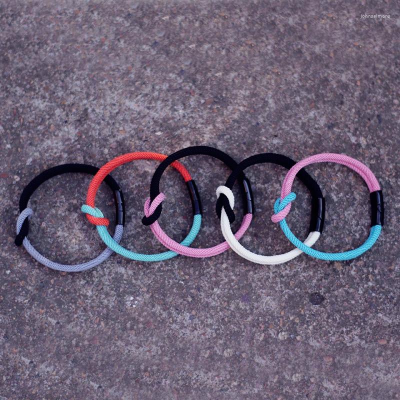 

Charm Bracelets Stainless Steel Bracelet For Men Female Contrasting Color Rope Braclet Survival Braslet Gift Lovers
