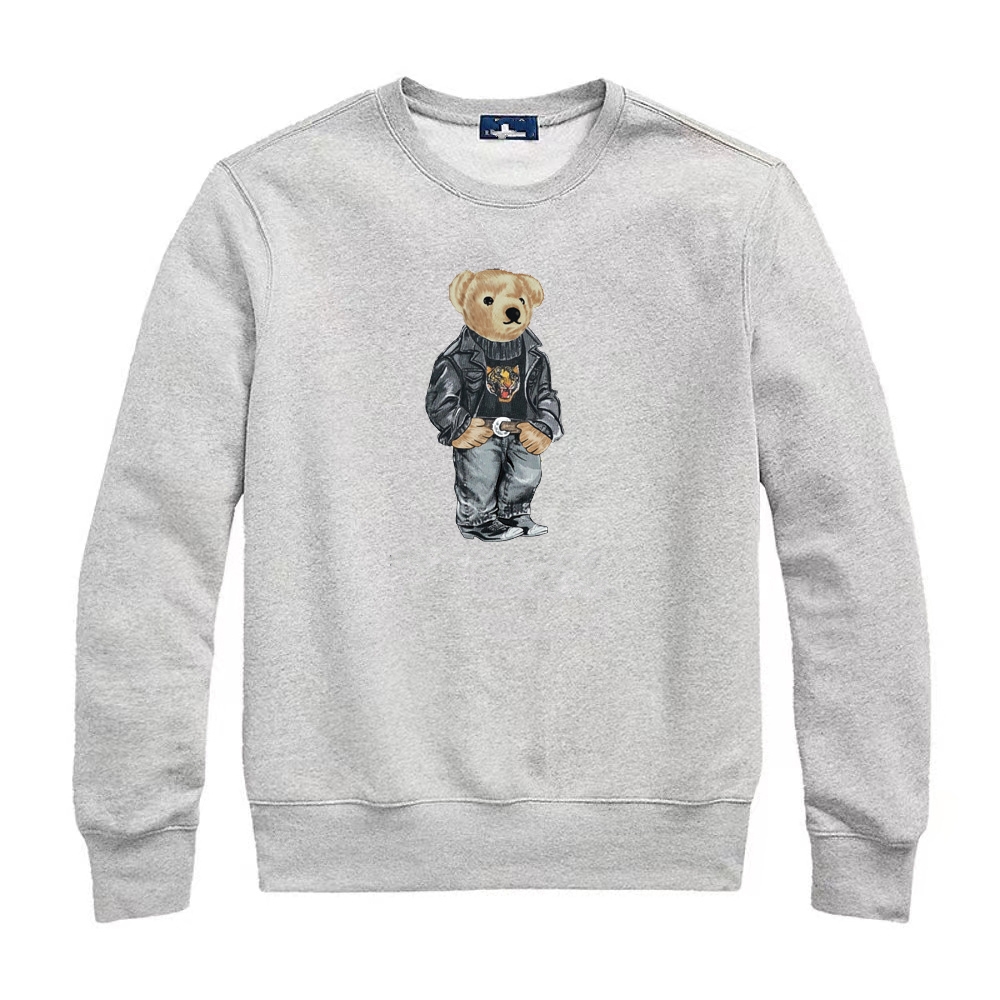 

Wholesale 2031 Men s Hoodie New European and American Autumn and Winter High end Casual Fashion Men's Round Neck Long Sleeve Bear Print 100% Cotton s, Asian size